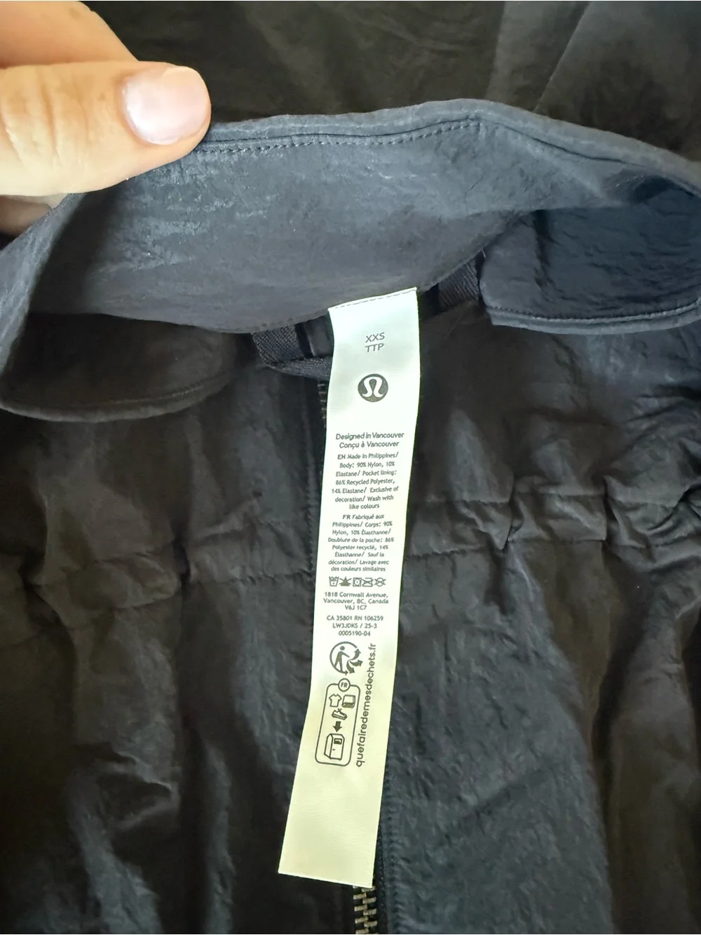 lululemon athletica Black Lightweight Zip Jacket